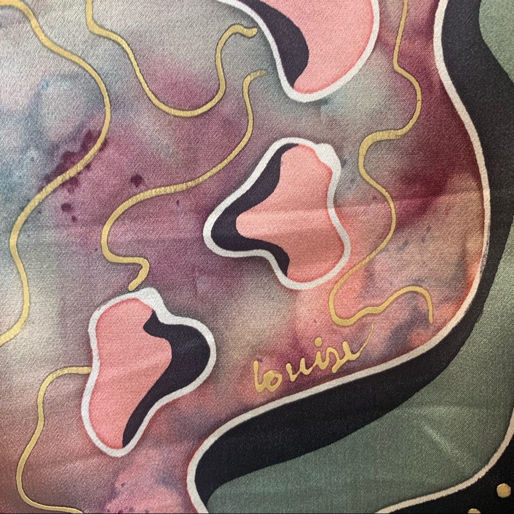 Louise Blumberg Silk Watercolor Art Blazer Jacket - Picture 9 of 13